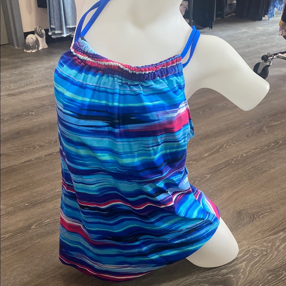Go Gossip Tankini Swimsuit Top Halter Separates New NWOT